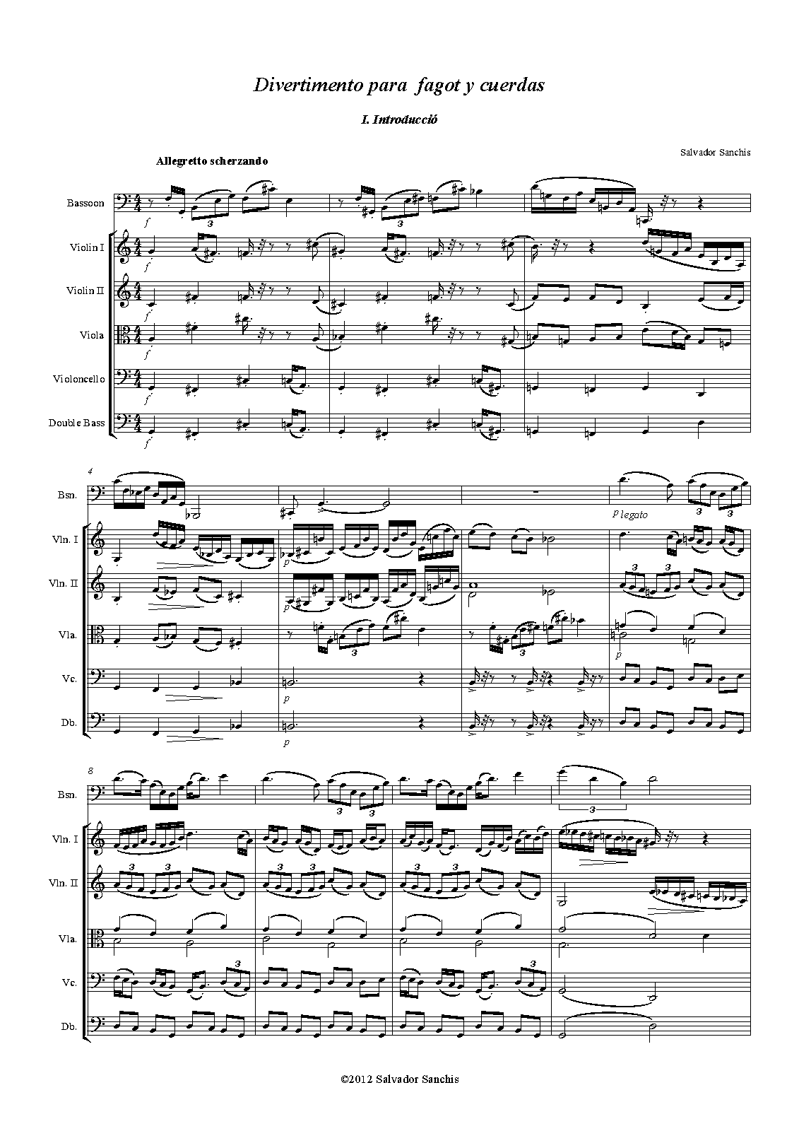 Divertimento for Bassoon and Strings (Sanchis, Salvador) IMSLP