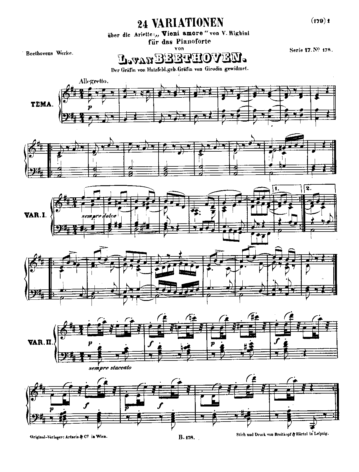 24 Variations on 'Venni Amore' by Vincenzio Righini