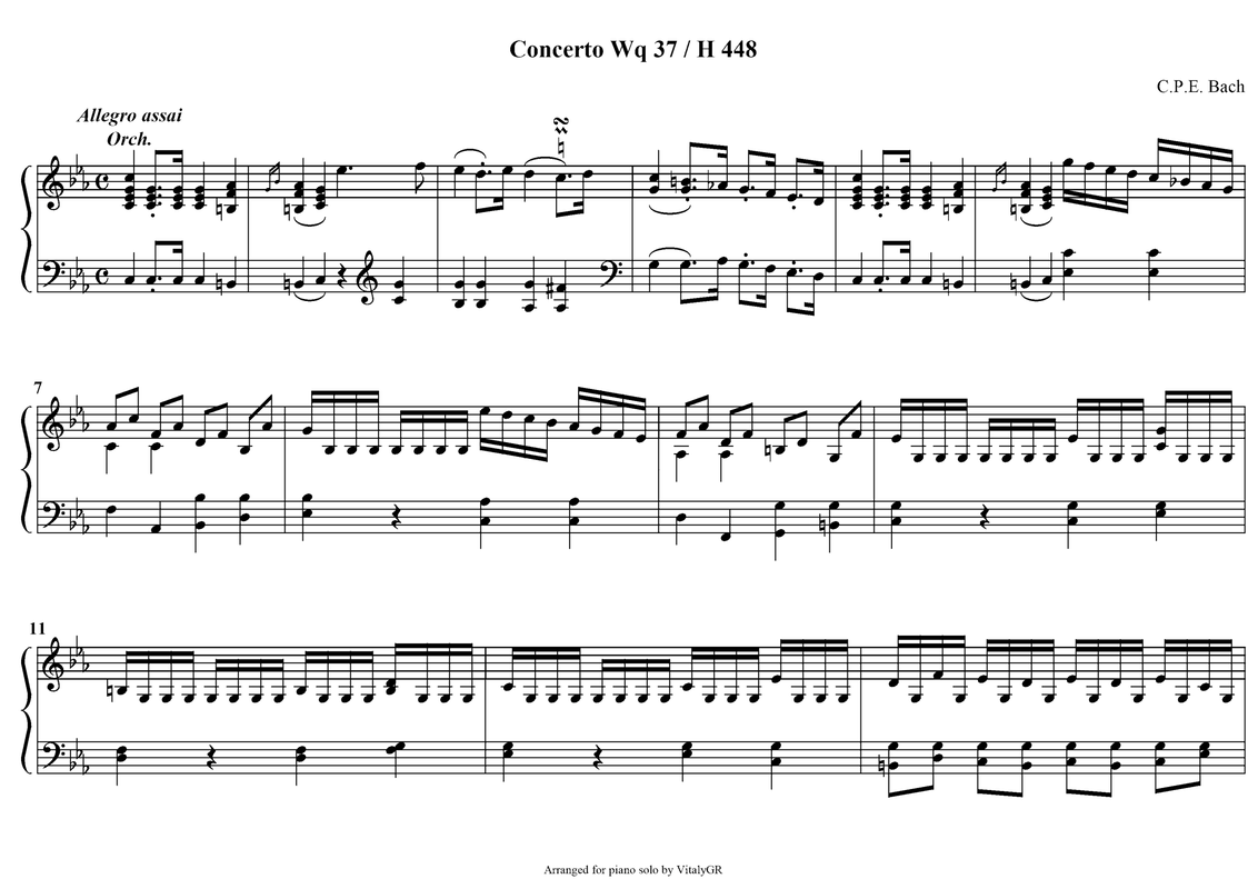 Harpsichord Concerto in C minor, H.448 (Bach, Carl Philipp Emanuel) IMSLP