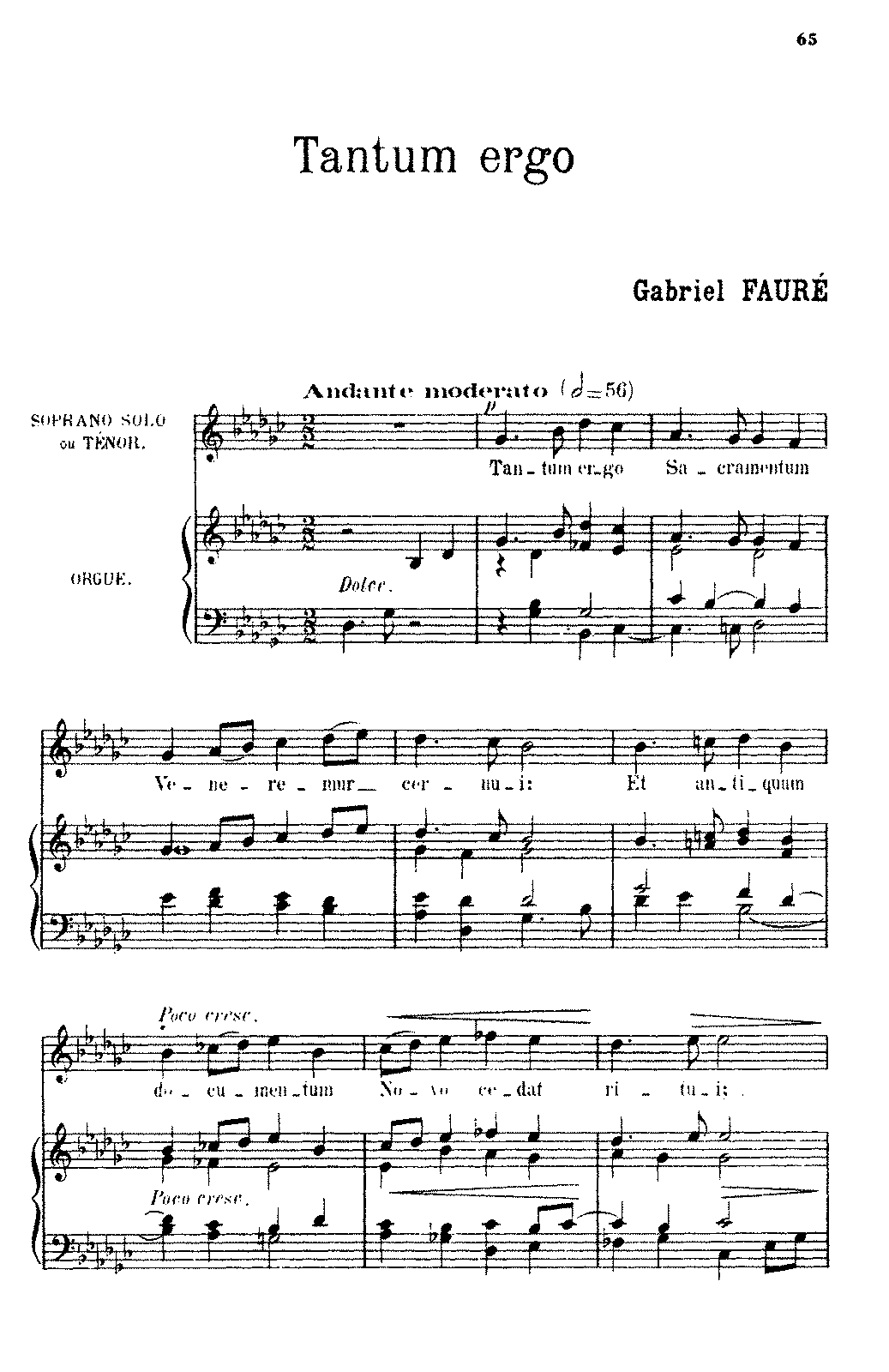 Tantum ergo sacramentum (Fauré, Gabriel) - IMSLP