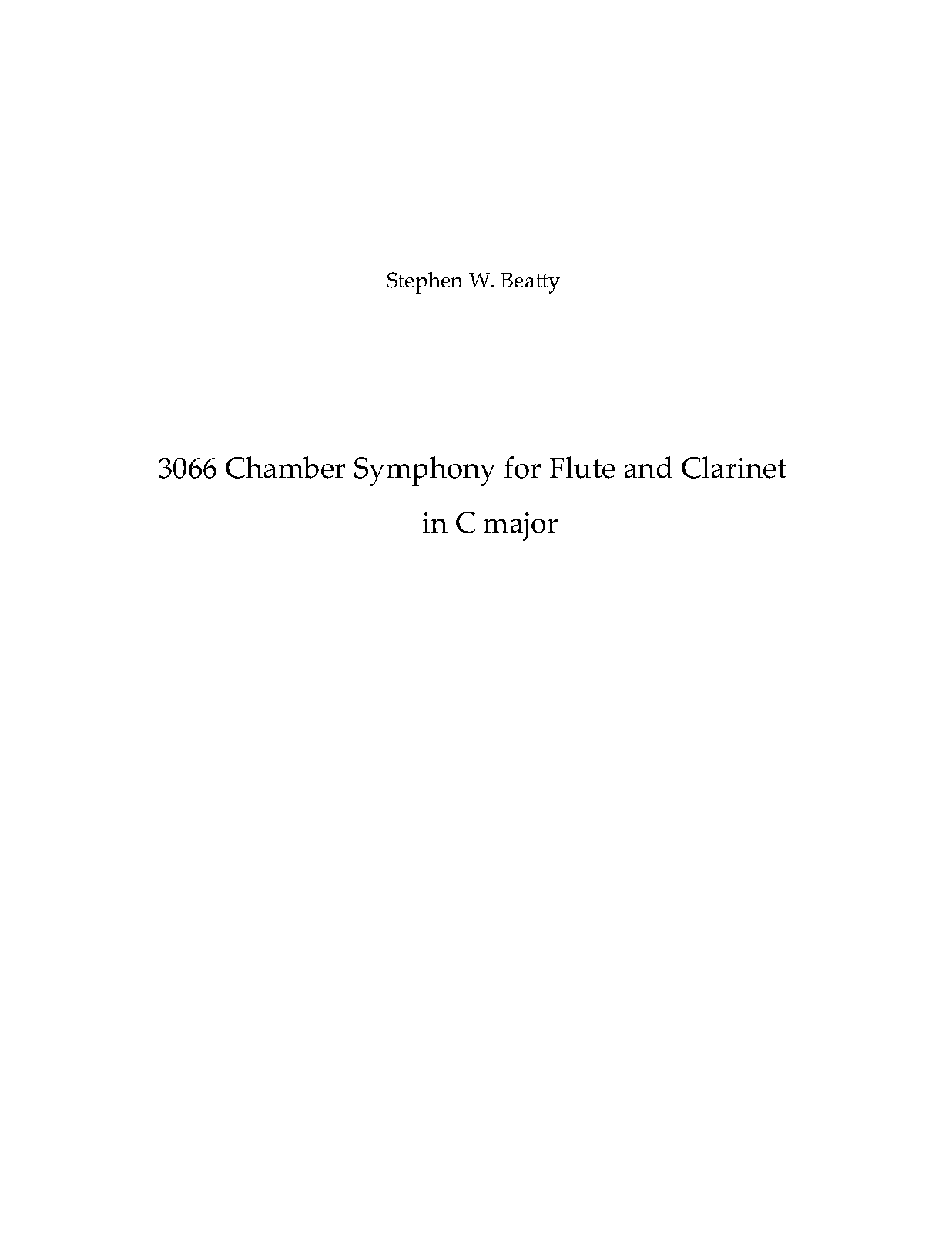Chamber Symphony for Flute and in C major, Op.3066 (Beatty
