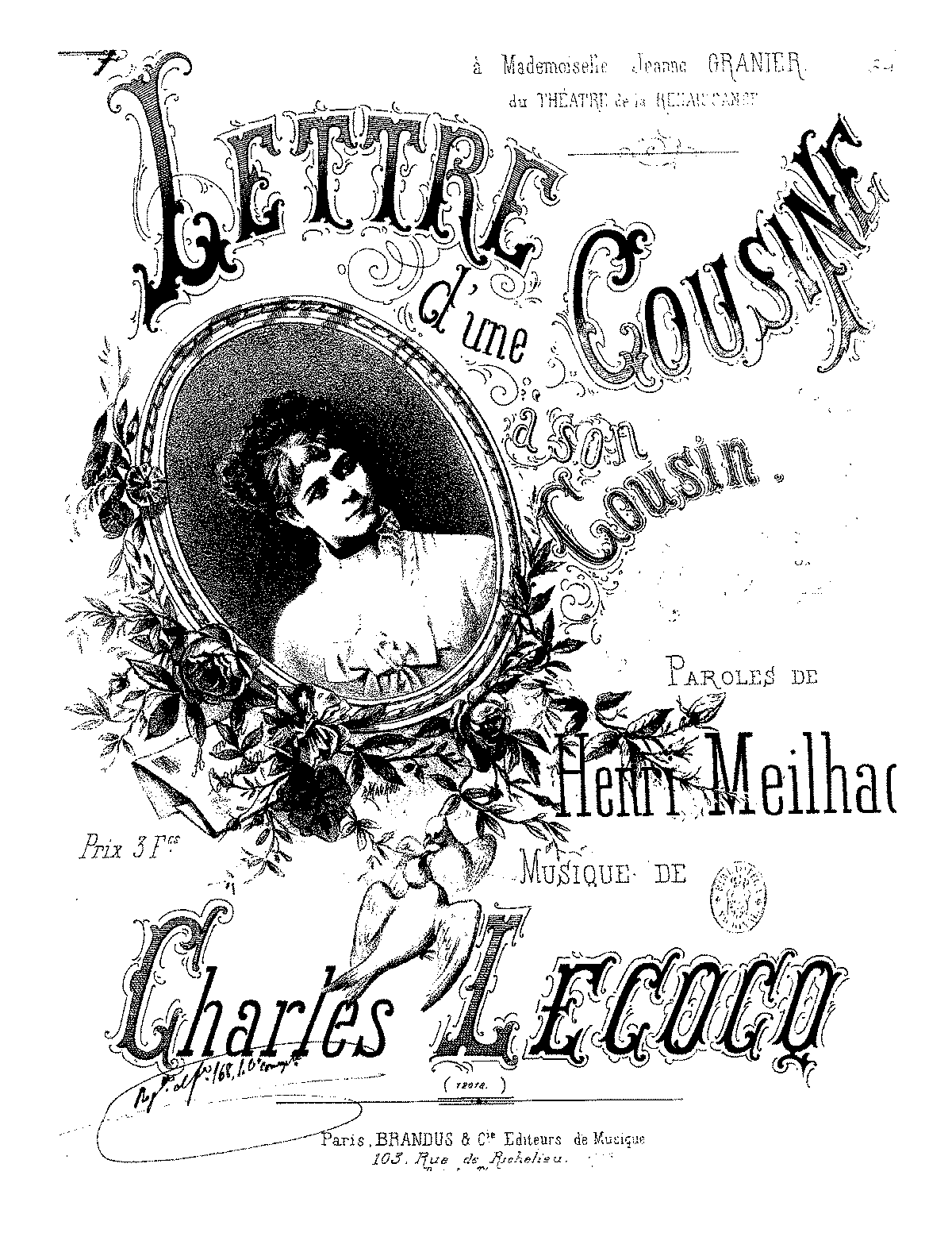 Lettre D'une Cousine à Son Cousin (Lecocq, Charles) - IMSLP