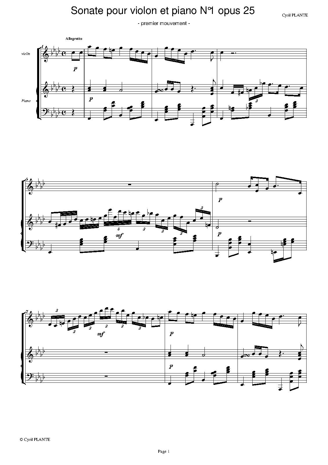 Violin Sonata No.1, Op.25 (Plante, Cyril) IMSLP