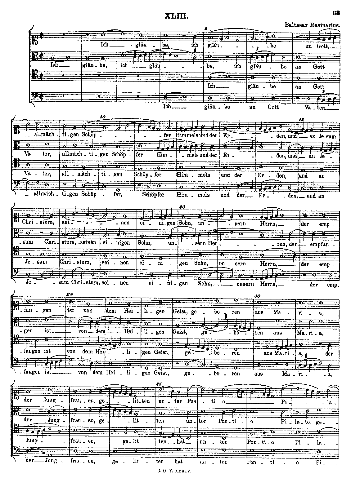 Ich gläube an Gott, allmächtigen Schöpfer (Resinarius, Balthasar) - IMSLP