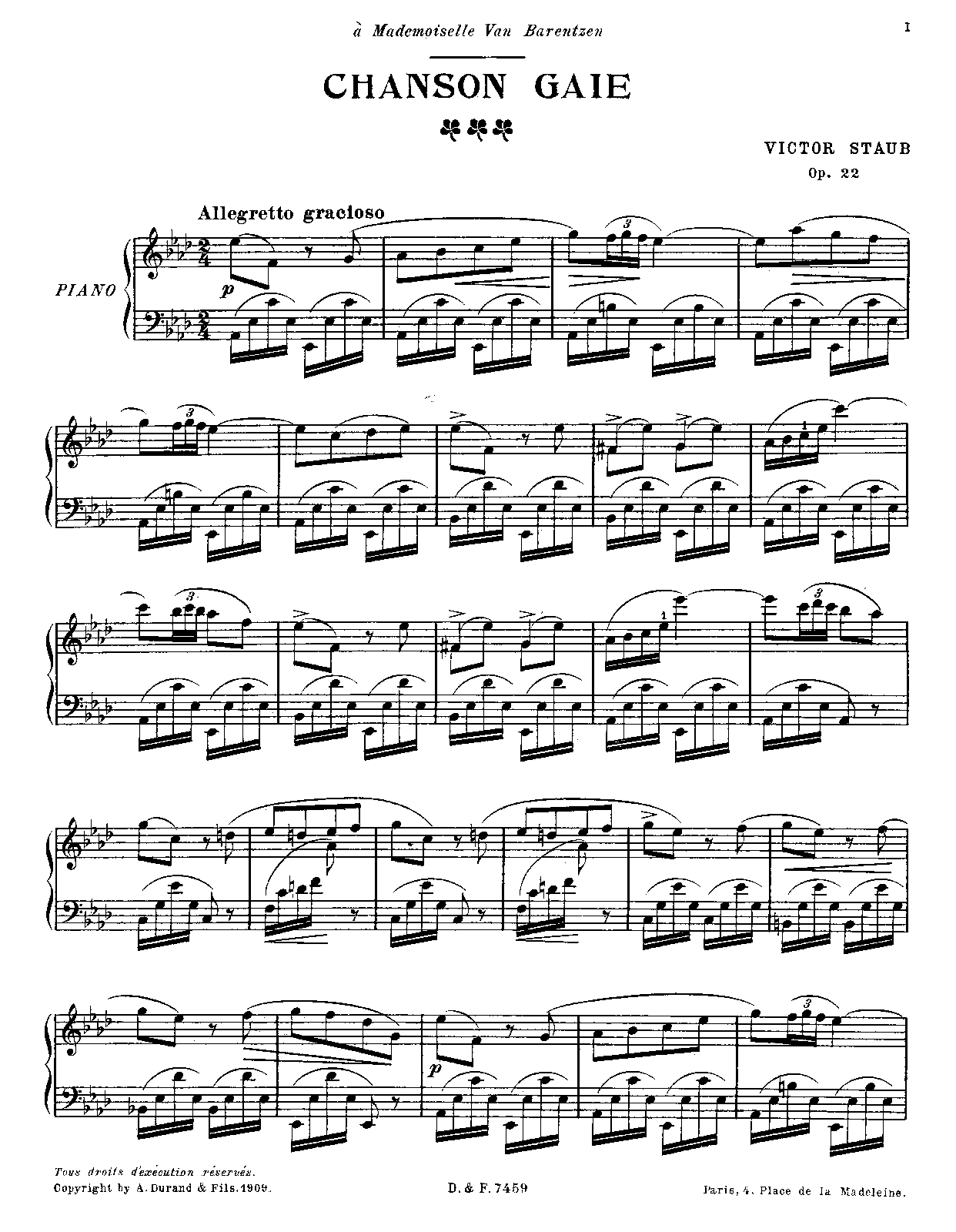 Chanson gaie, Op.22 (Staub, Victor) IMSLP
