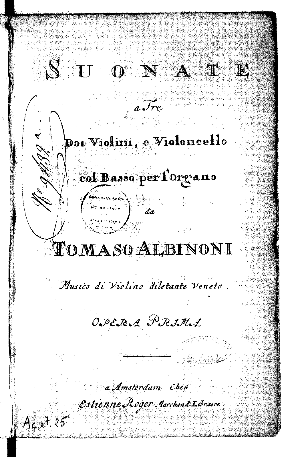 12 Trio Sonatas, Op.1 (Albinoni, Tomaso) - IMSLP: Free Sheet Music PDF ...