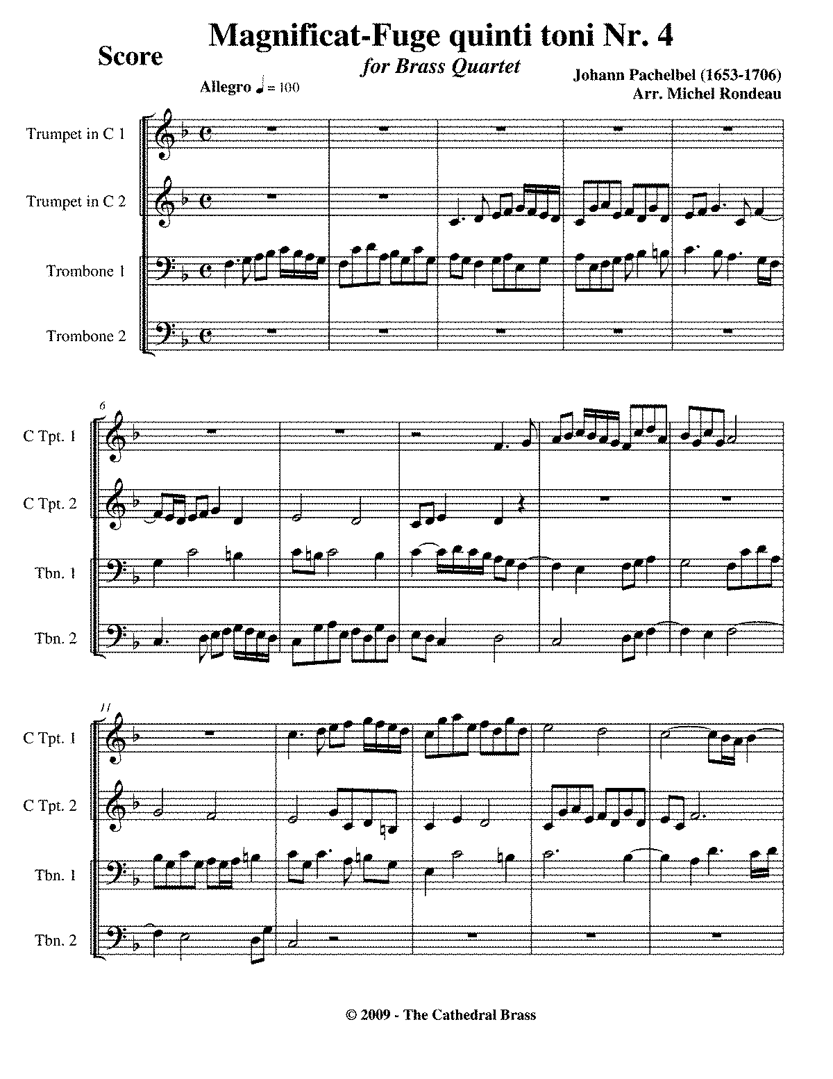 Magnificat Fugue, P.317 (Pachelbel, Johann) - IMSLP