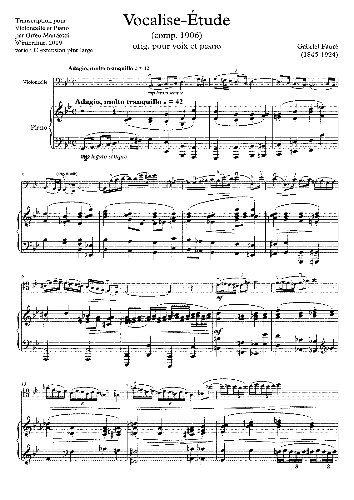 Vocalise-étude (fauré, Gabriel) - Imslp: Free Sheet Music Pdf Download