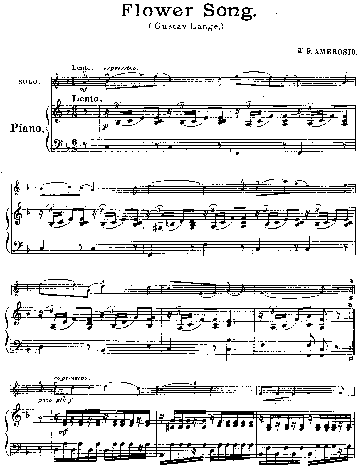 Blumenlied, Op.39 (Lange, Gustav) IMSLP Free Sheet Music PDF Download