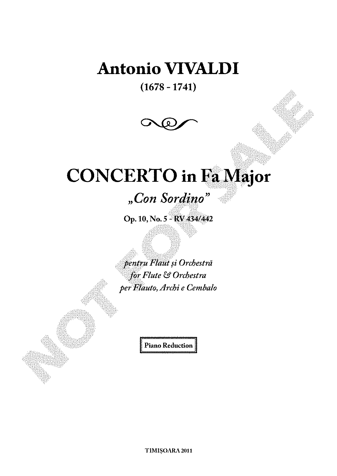 Flute Concerto In F Major Rv 434 Vivaldi Antonio Imslp Free Sheet Music Pdf Download 8706