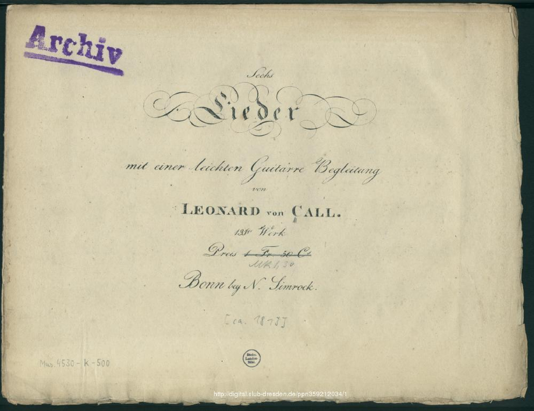 6 Lieder, Op.135 (Call, Leonhard von) IMSLP