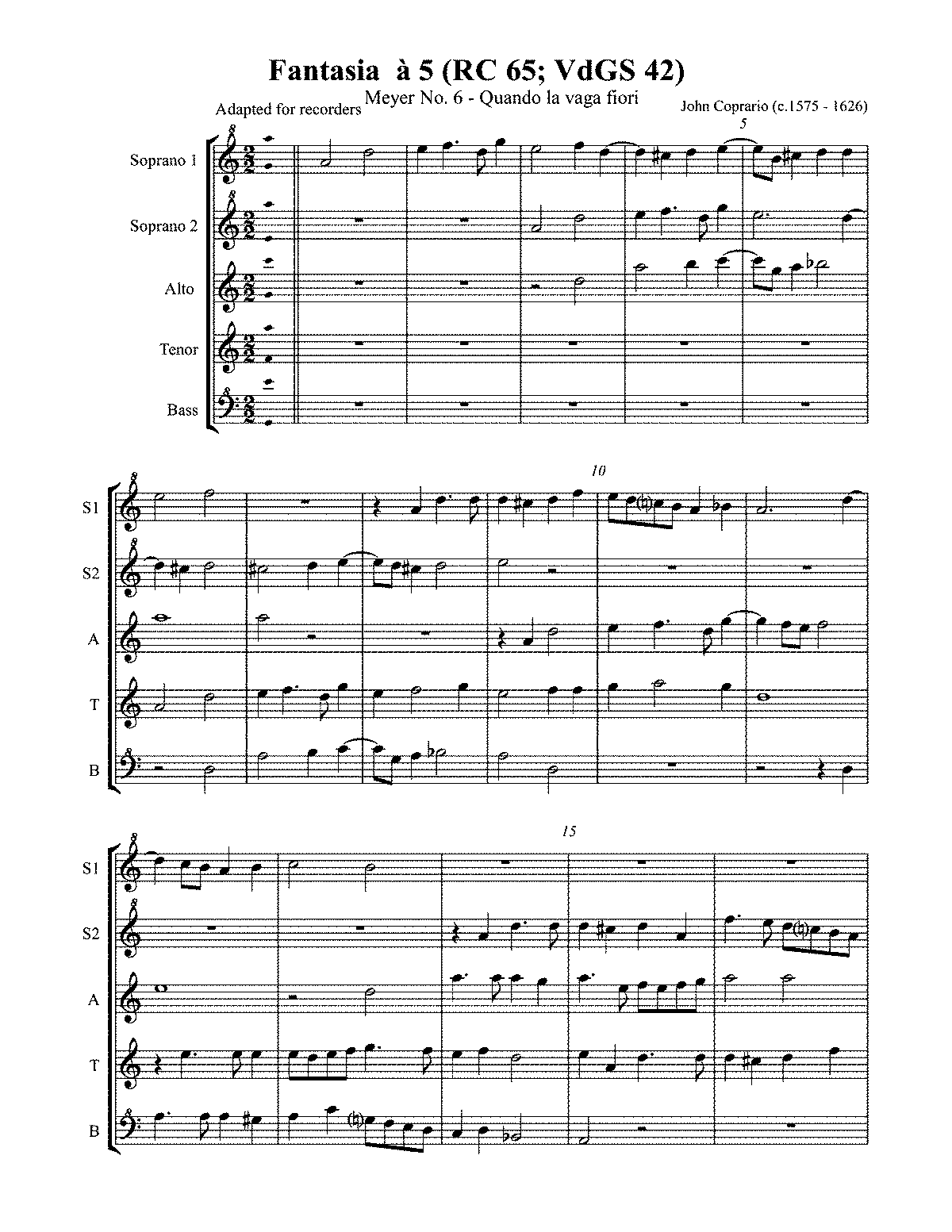 Fantasia for 5 Viols, RC 65 (Coperario, John) - IMSLP