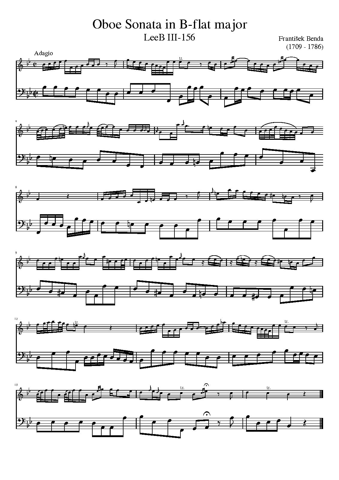 Oboe Sonata in Bflat major, L3.156 (Benda, Franz) IMSLP