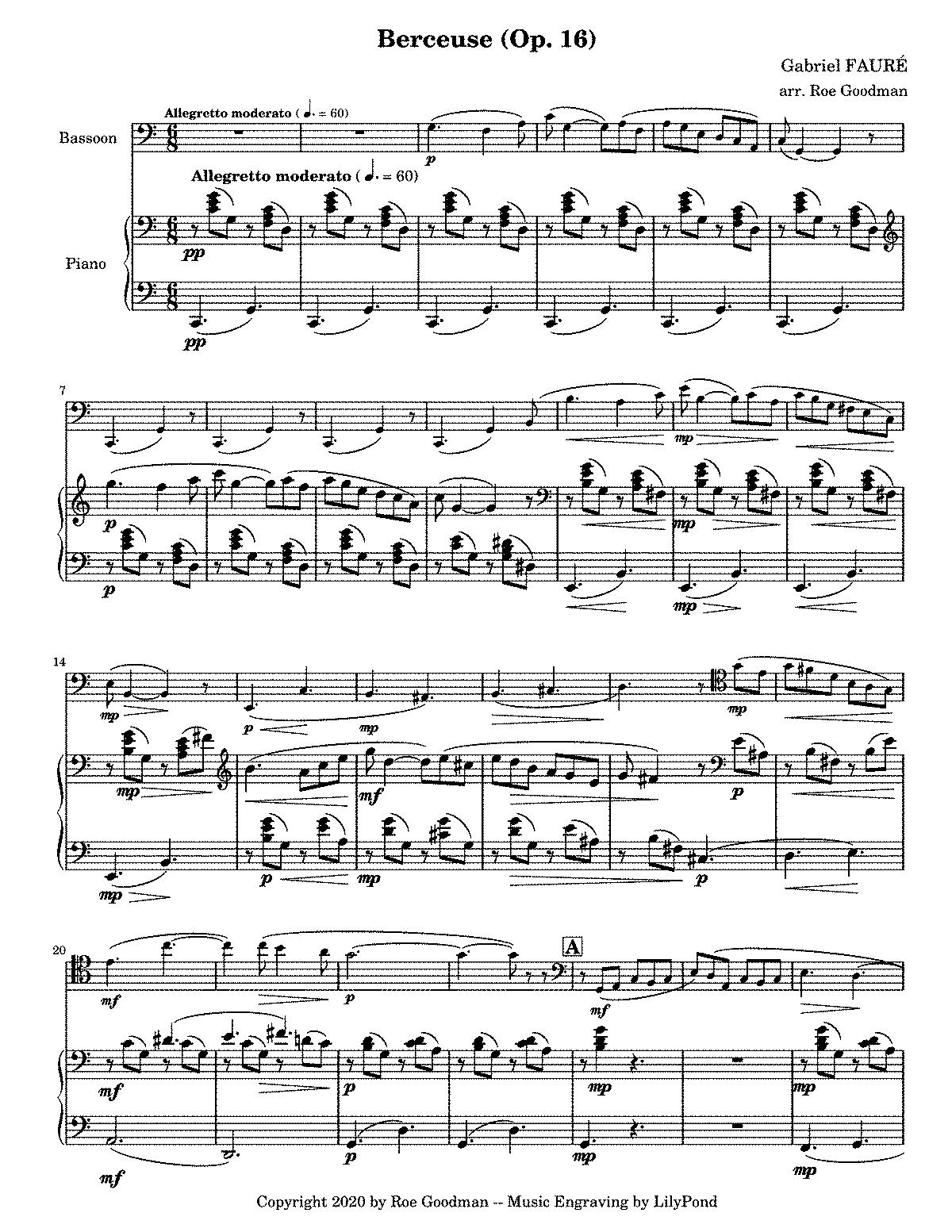 Berceuse, Op.16 (Fauré, Gabriel) - IMSLP: Free Sheet Music PDF Download