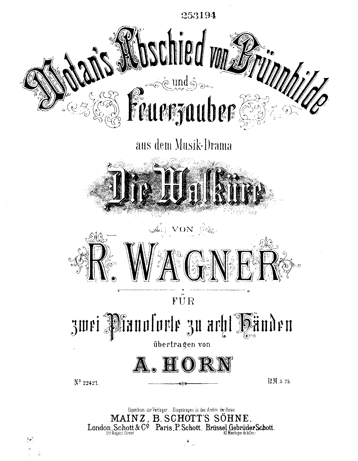 Die Walküre, WWV 86B (Wagner, Richard) - IMSLP: Free Sheet Music PDF ...