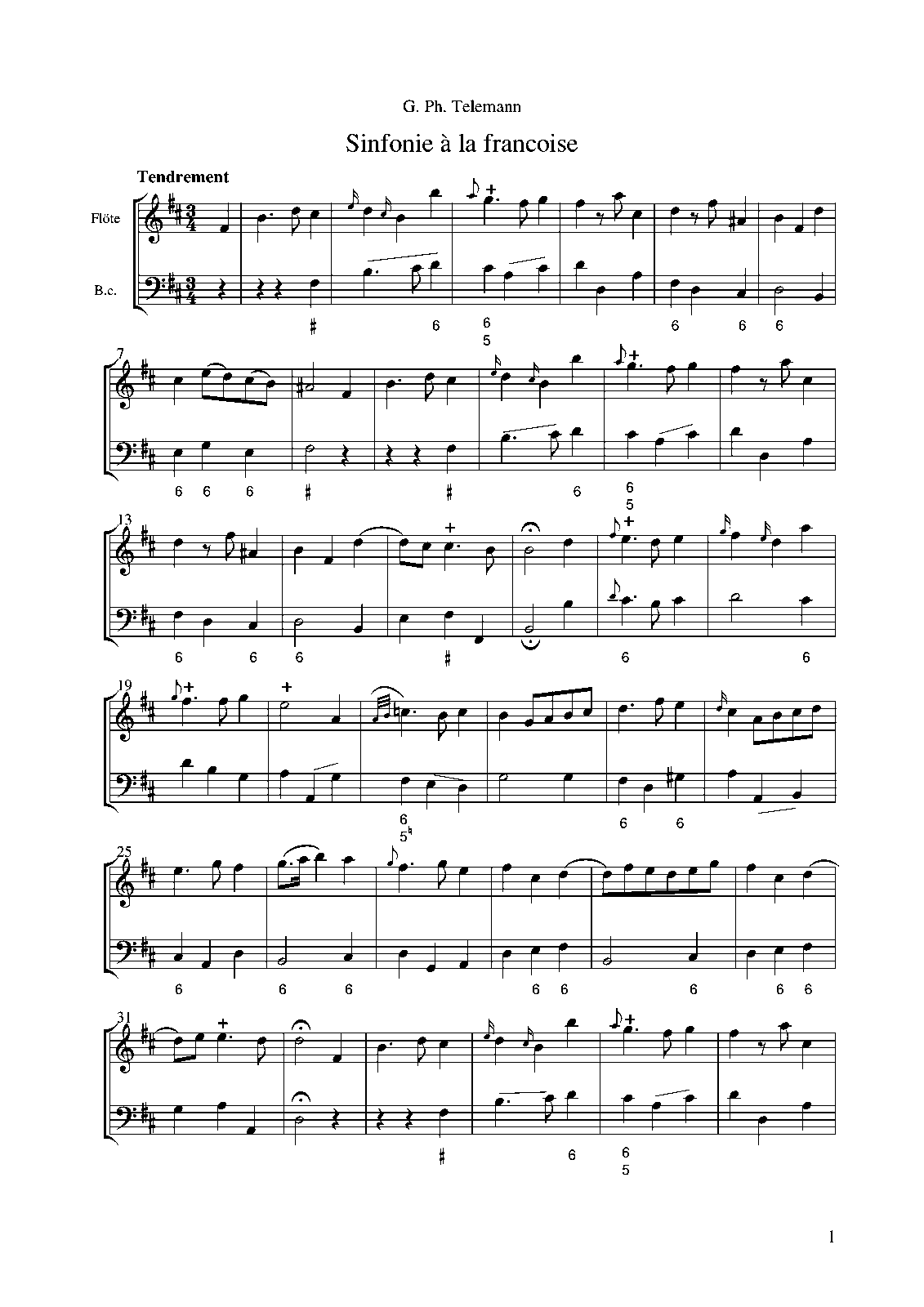 Sinfonie la fran oise twv 41 h2 telemann georg philipp imslp