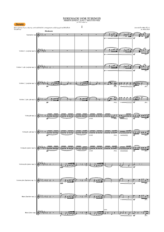 Serenade for Strings, Op.22 (Dvořák, Antonín) IMSLP Free Sheet Music