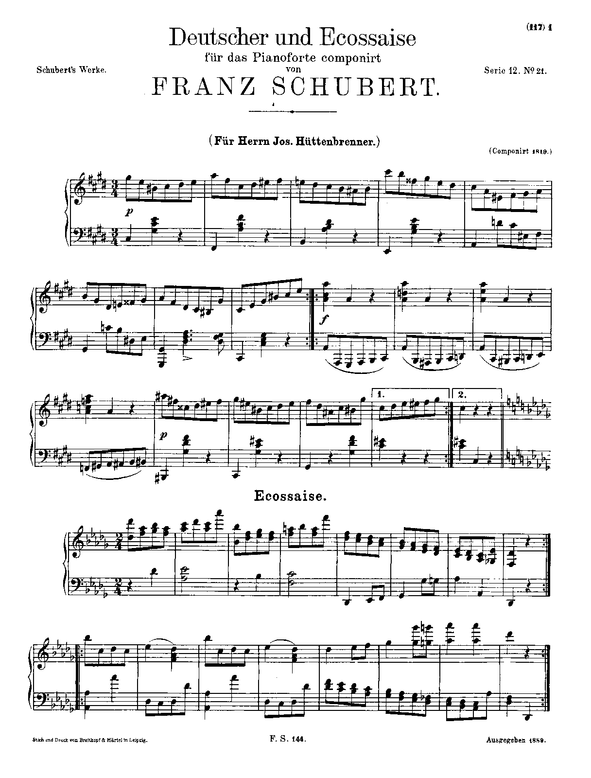 German Dance and Ecossaise, D.643