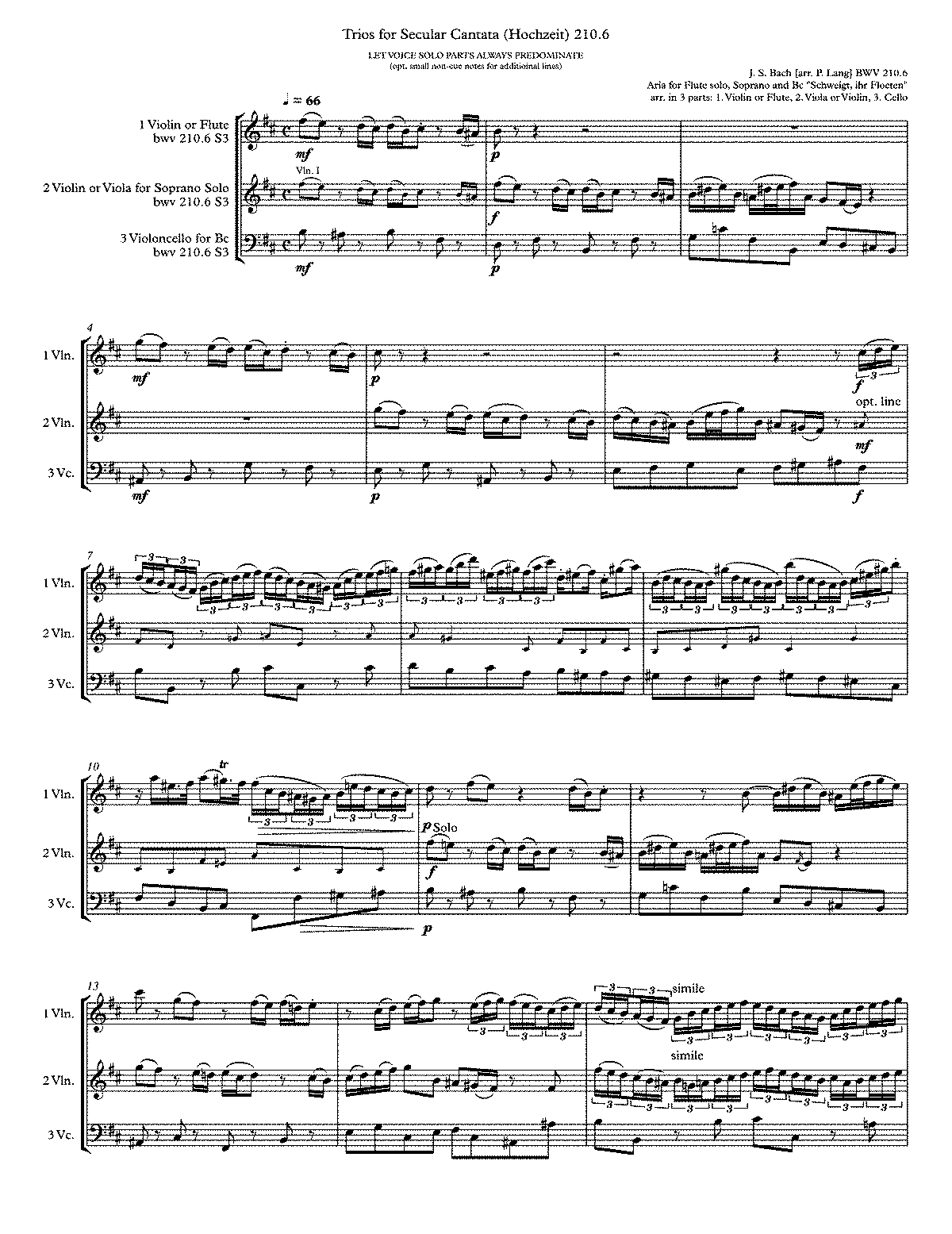 O holder Tag, erwünschte Zeit, BWV 210 (Bach, Johann Sebastian) - IMSLP