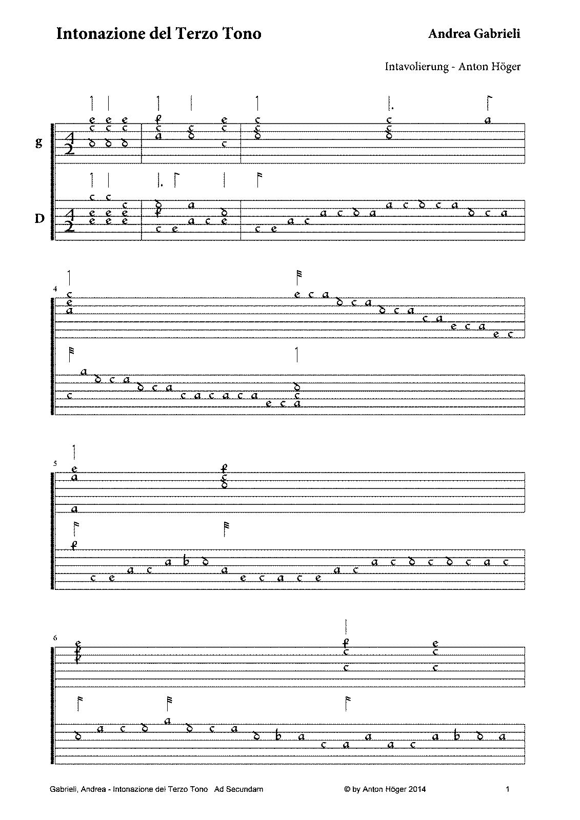 Intonazione Del Terzo Tono (gabrieli, Andrea) - Imslp