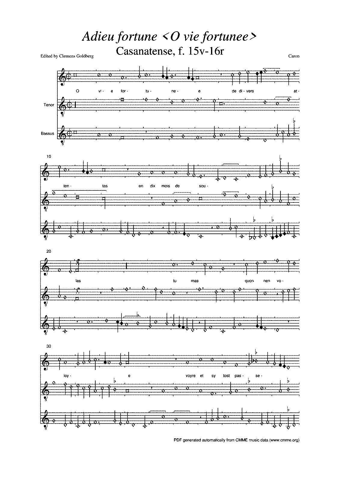 O vie fortunee (Caron, Firminus) - IMSLP