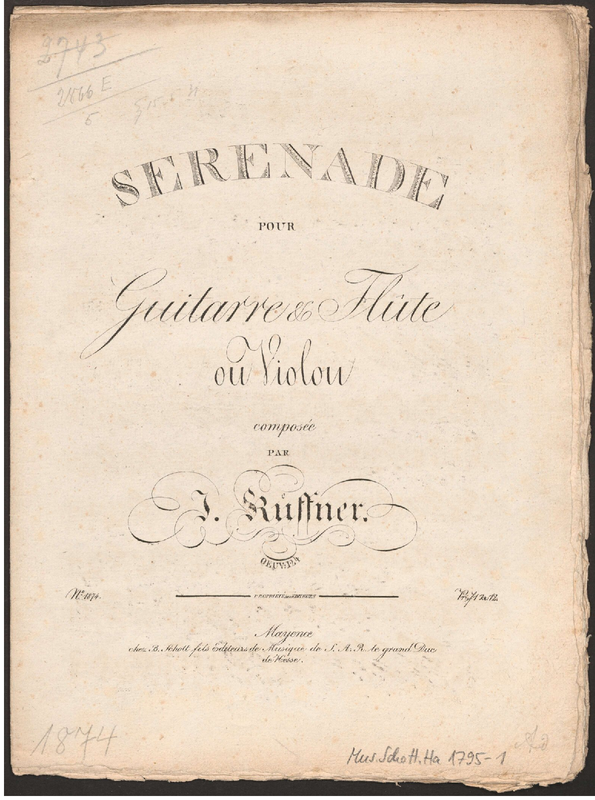 Serenade pour Guitarre & Flûte ou Violon