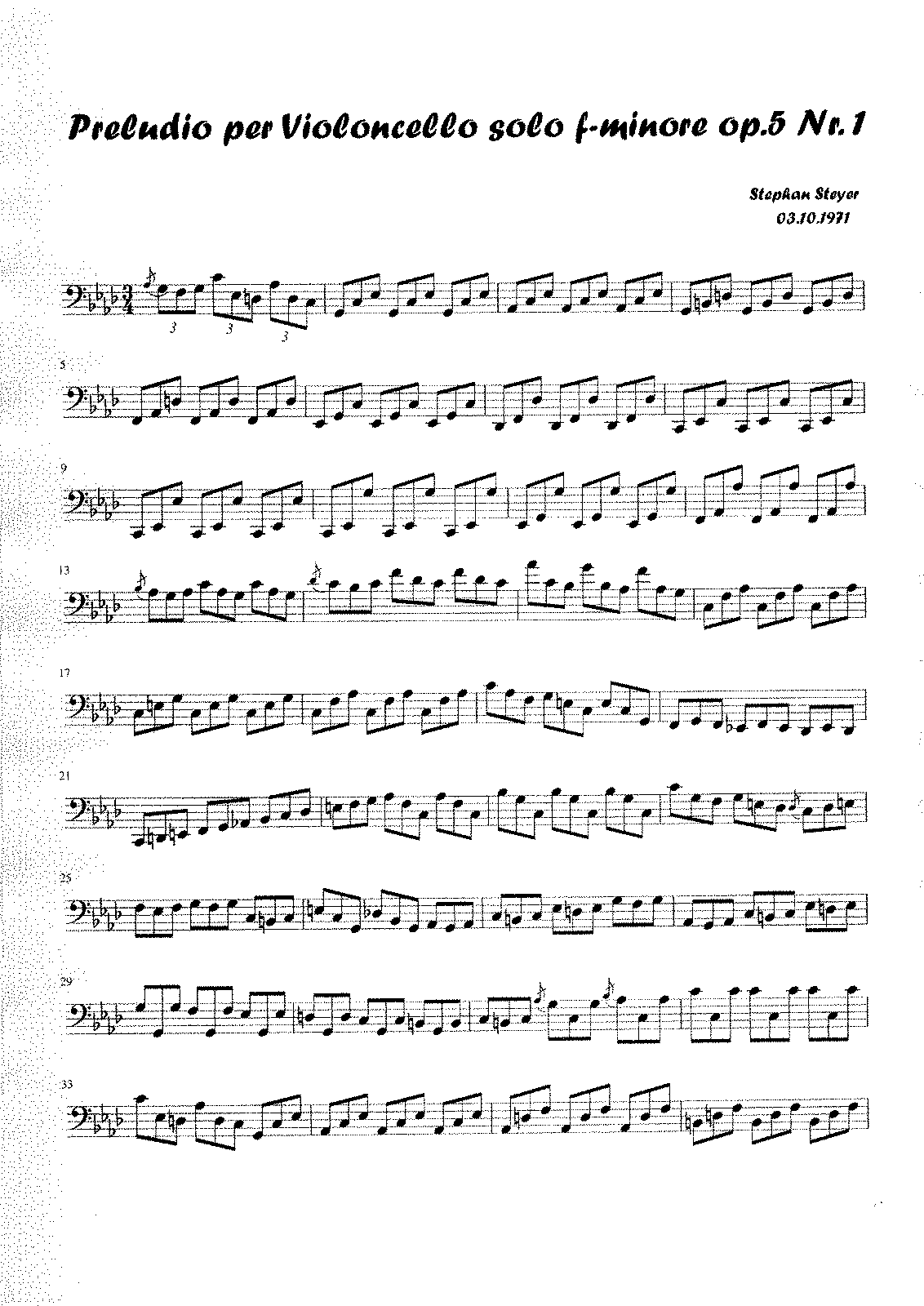 Preludes for Solo Cello, Op.5 (Steyer, Stephan) - IMSLP