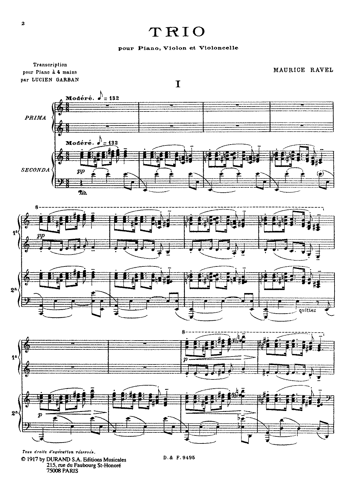 Piano Trio (Ravel, Maurice) - IMSLP: Free Sheet Music PDF Download