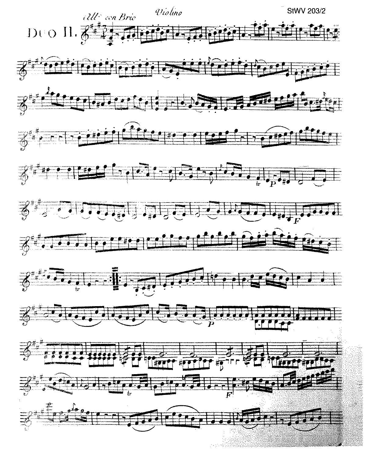 Duo for Violin and Viola in A major, StWV 203/2 (Sterkel, Johann Franz