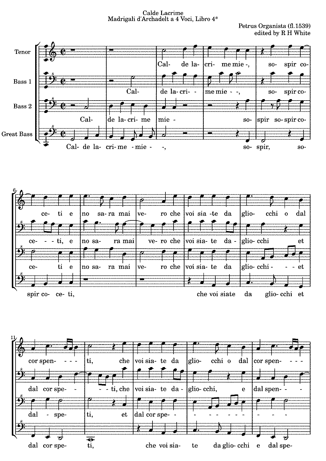 Calde lacrime (Petrus Organista) - IMSLP