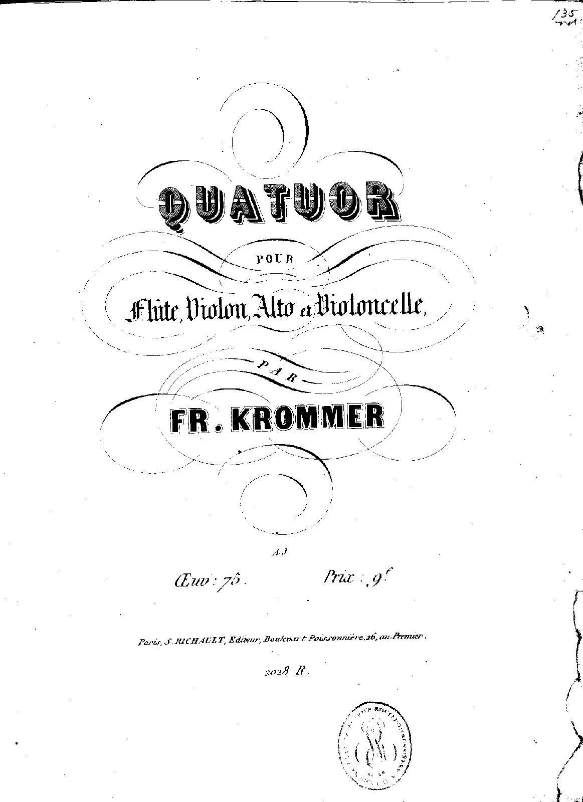 Flute Quartet, Op.75 (Krommer, Franz) IMSLP