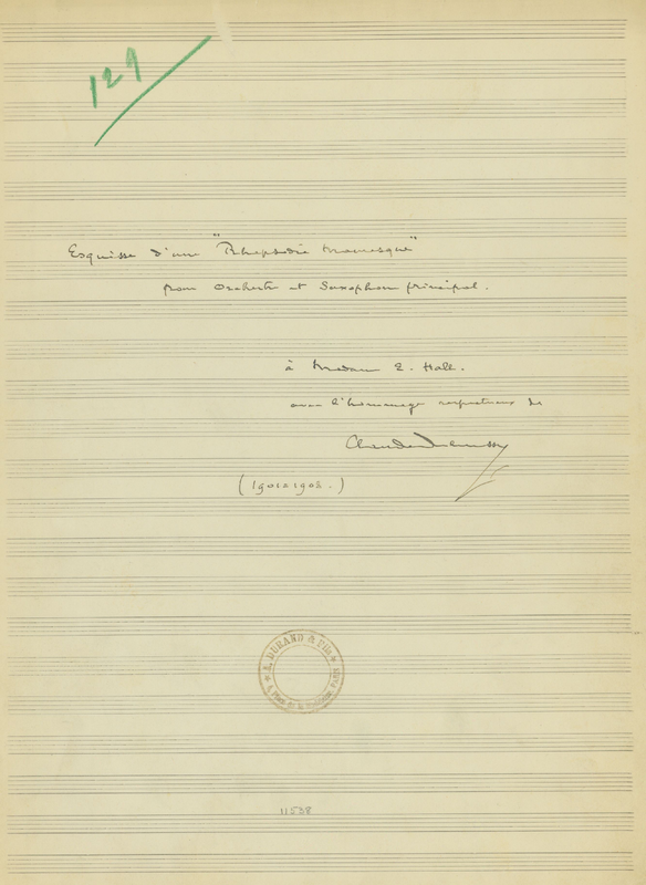 Rapsodie for Orchestra and Saxophone (Debussy, Claude) IMSLP
