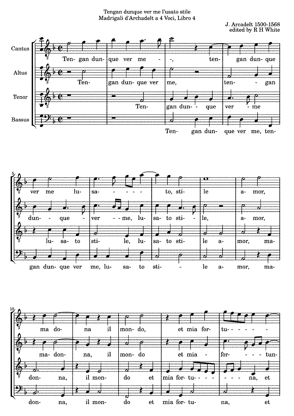 Tengan dunque ver me l’usato stile (Arcadelt, Jacob) - IMSLP