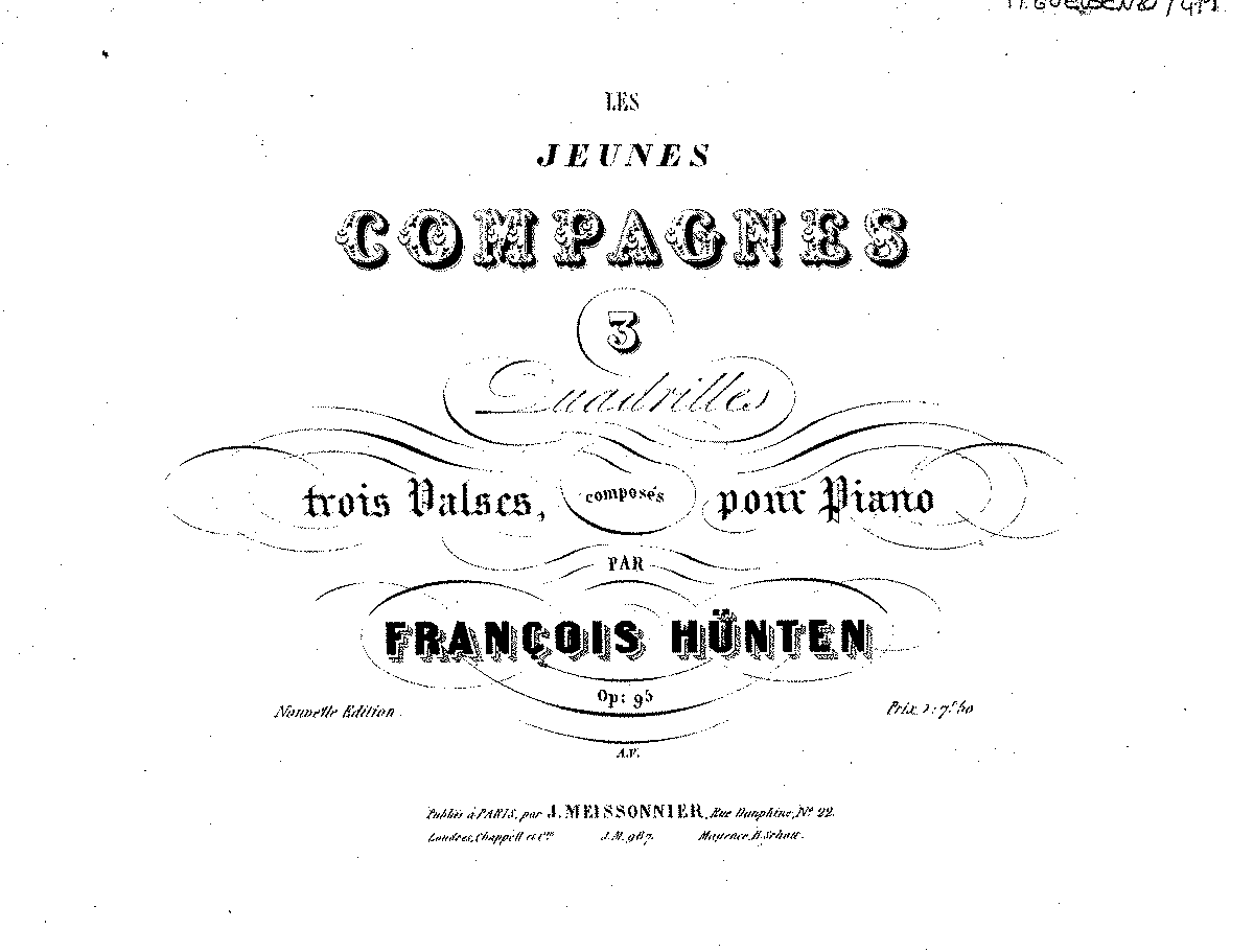 Les jeunes compagnes, Op.95 (Hünten, François) - IMSLP