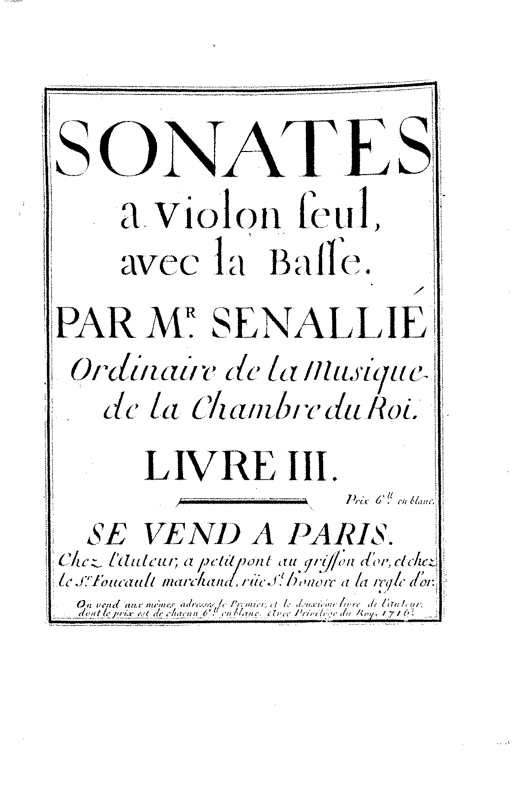 10 Violin Sonatas, Op.3 (Senaillé, Jean Baptiste) - IMSLP: Free Sheet ...