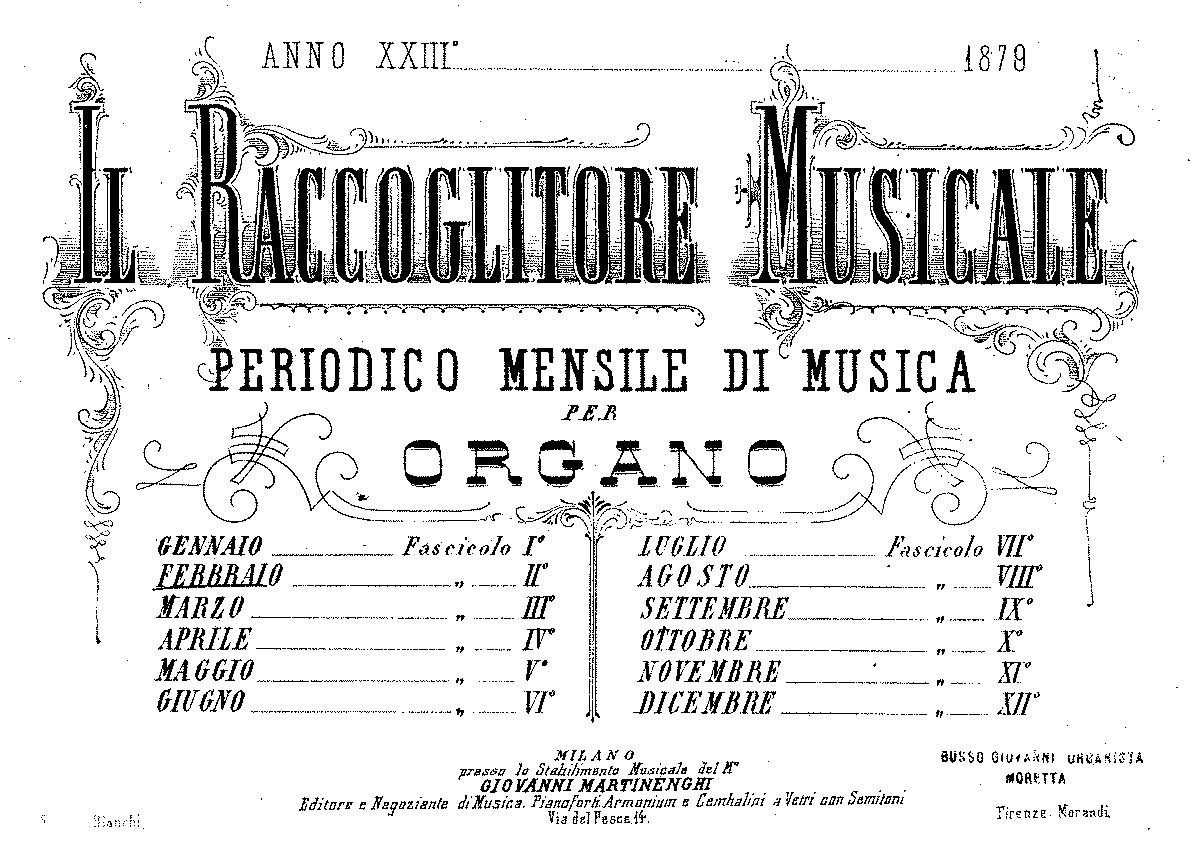 Contributions to the Raccoglitore Musicale (Quirici ...