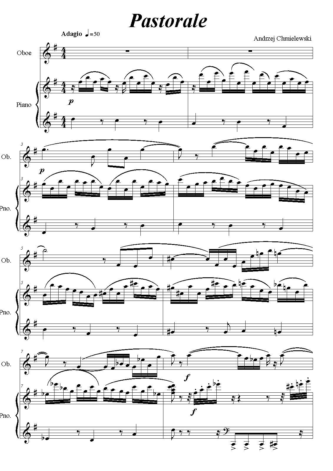 Pastorale for Oboe and Piano (Chmielewski, Andrzej) IMSLP