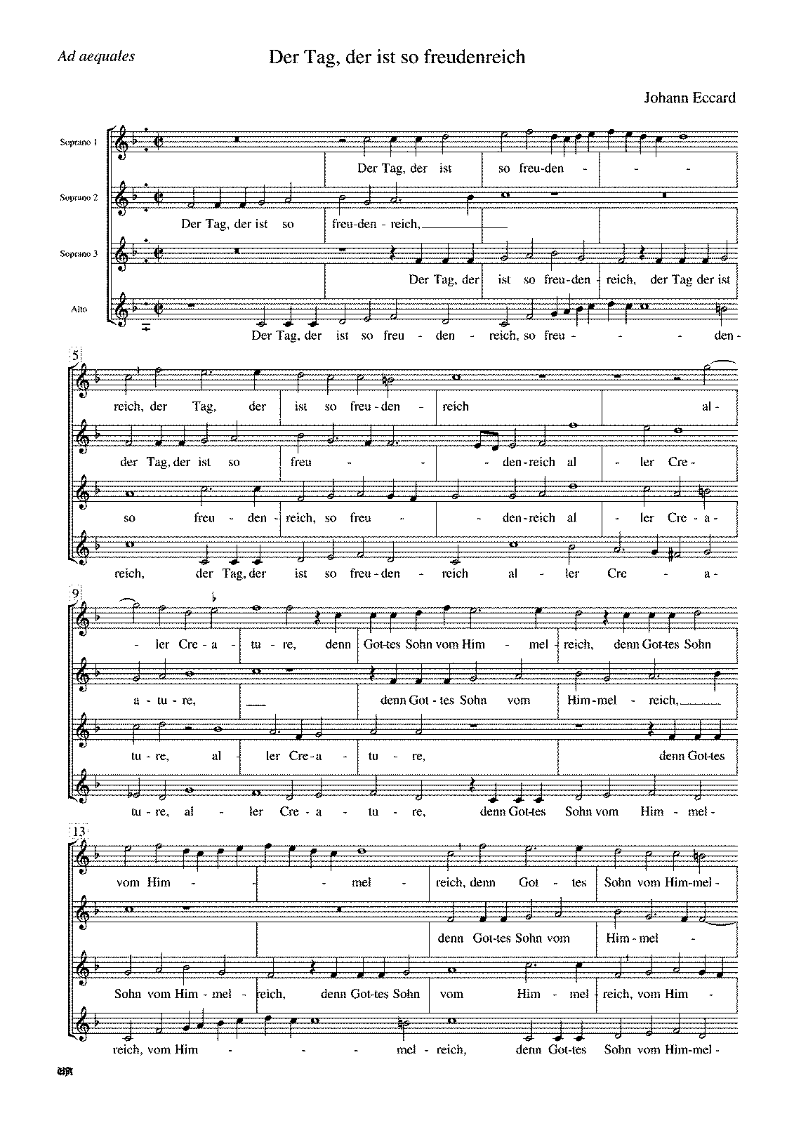 Der Tag der ist so freudenreich (Eccard, Johannes) - IMSLP