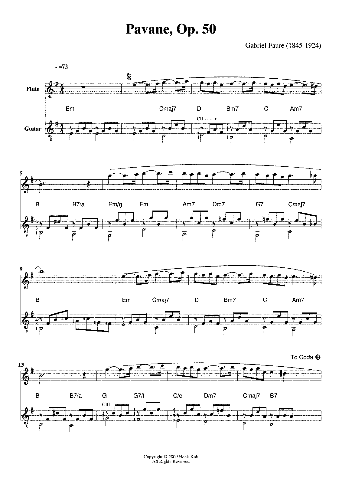 Pavane, Op.50 (Fauré, Gabriel) - IMSLP: Free Sheet Music PDF Download