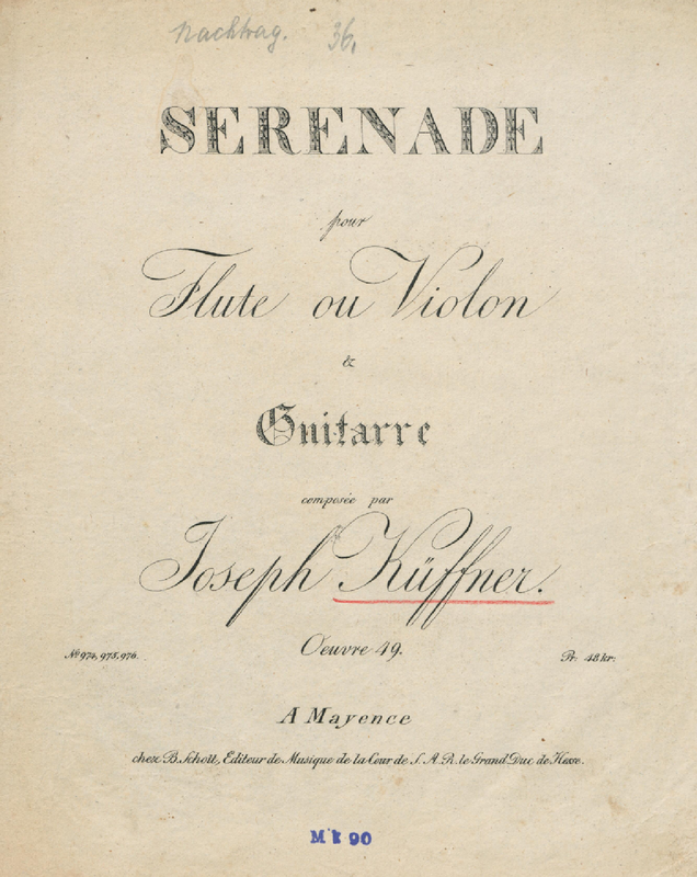 Serenade for Flute or Violin and Guitar