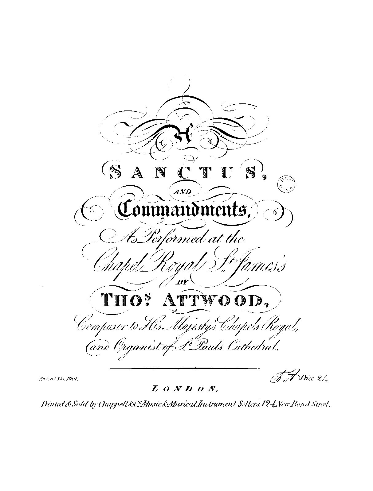 A Sanctus and Commandments