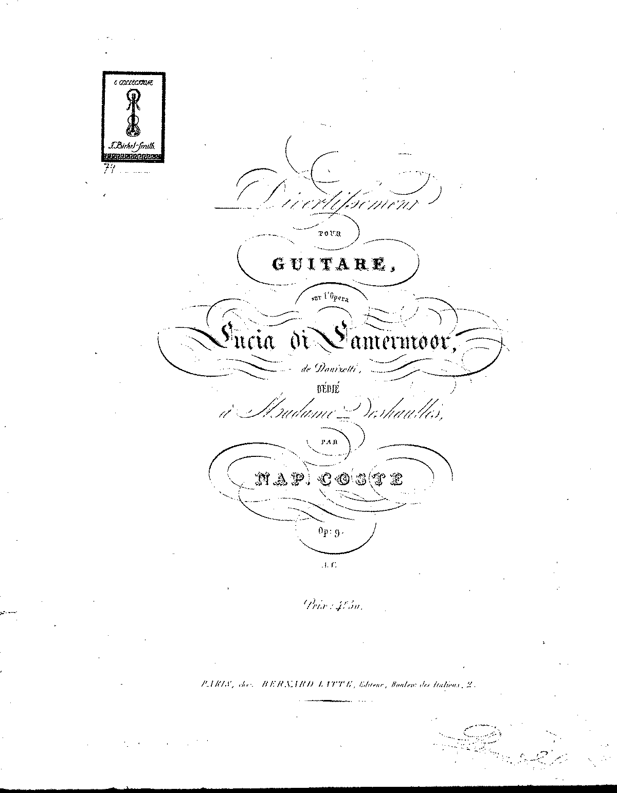 Divertissement sur 'Lucia di Lammermoor', Op.9 (Coste, Napoléon) - IMSLP