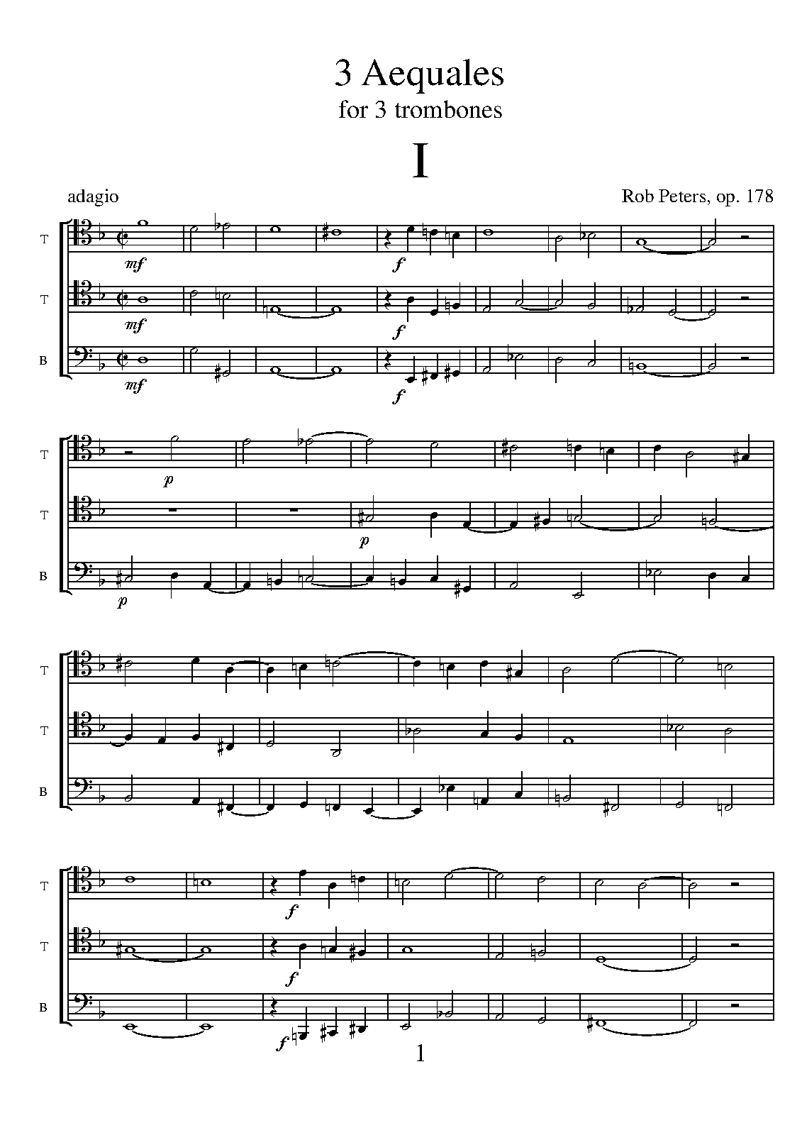 3 Aequales for 3 Trombones, Op.178 (Peters, Rob) IMSLP