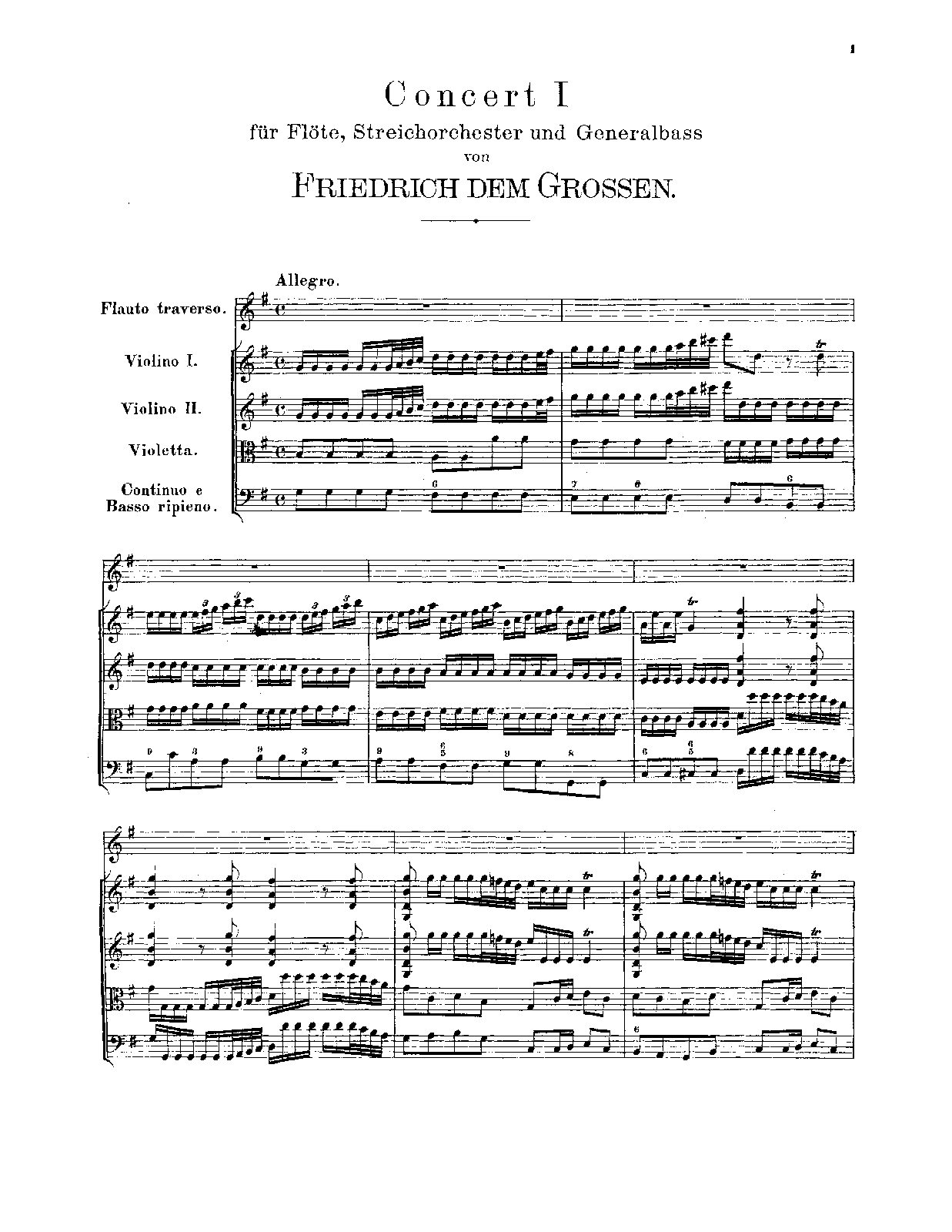 Flute Concerto No.1 in G major (Frederick II) IMSLP