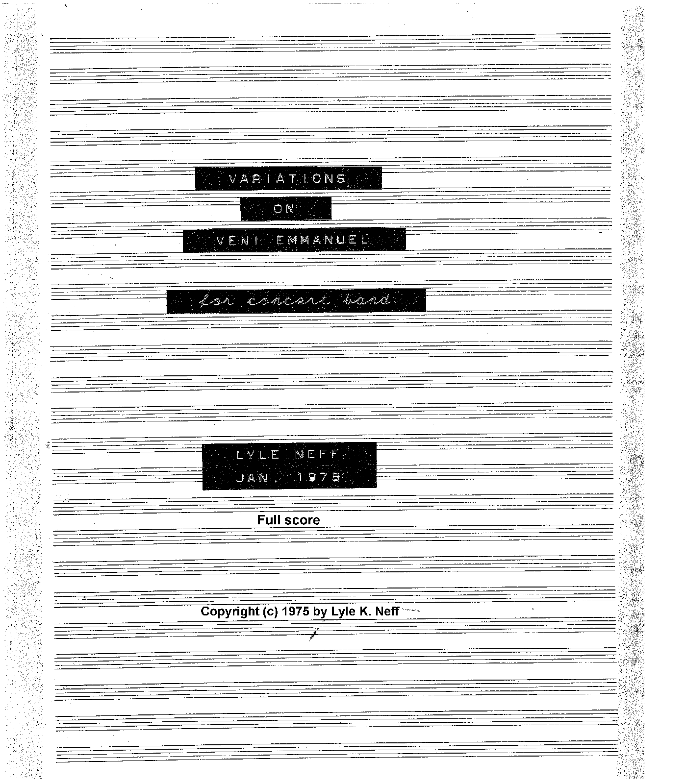 Variations on 'Veni Emmanuel' (Neff, Lyle K.) - IMSLP