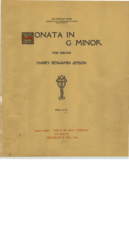 IMSLP/Petrucci (Jepson, Harry - Music Benjamin) ... Organ Sonata