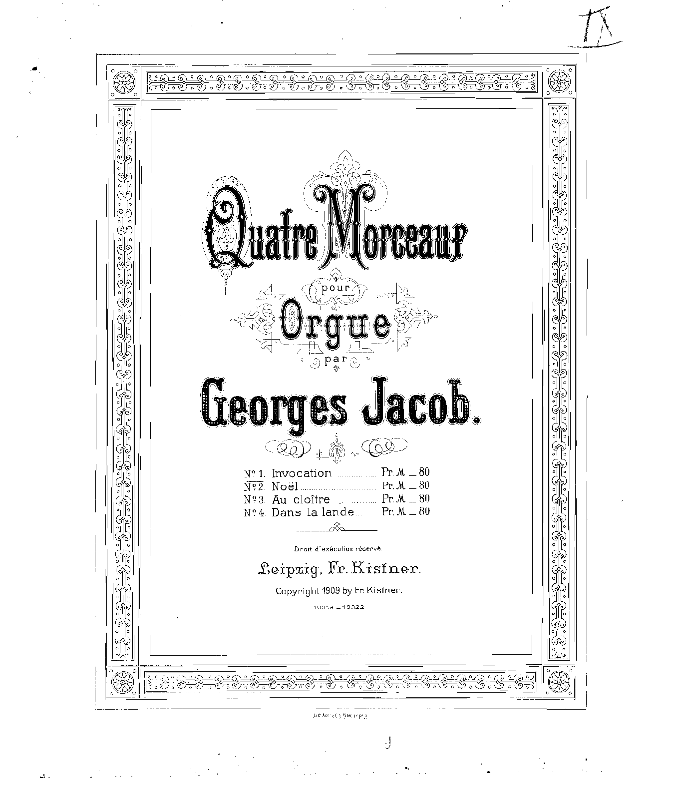 4 Pieces for Organ (Jacob, IMSLP