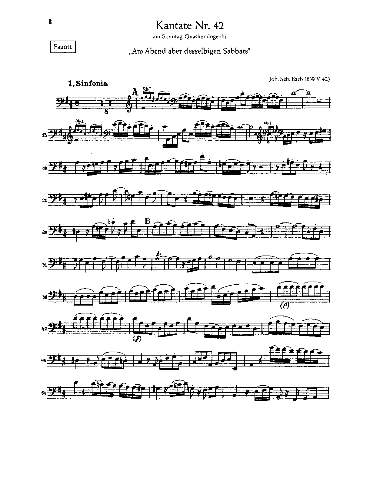 File:PMLP149284-Bach Am Abend aber desselbigen Sabbats, BWV 42 - Bassoon.pdf