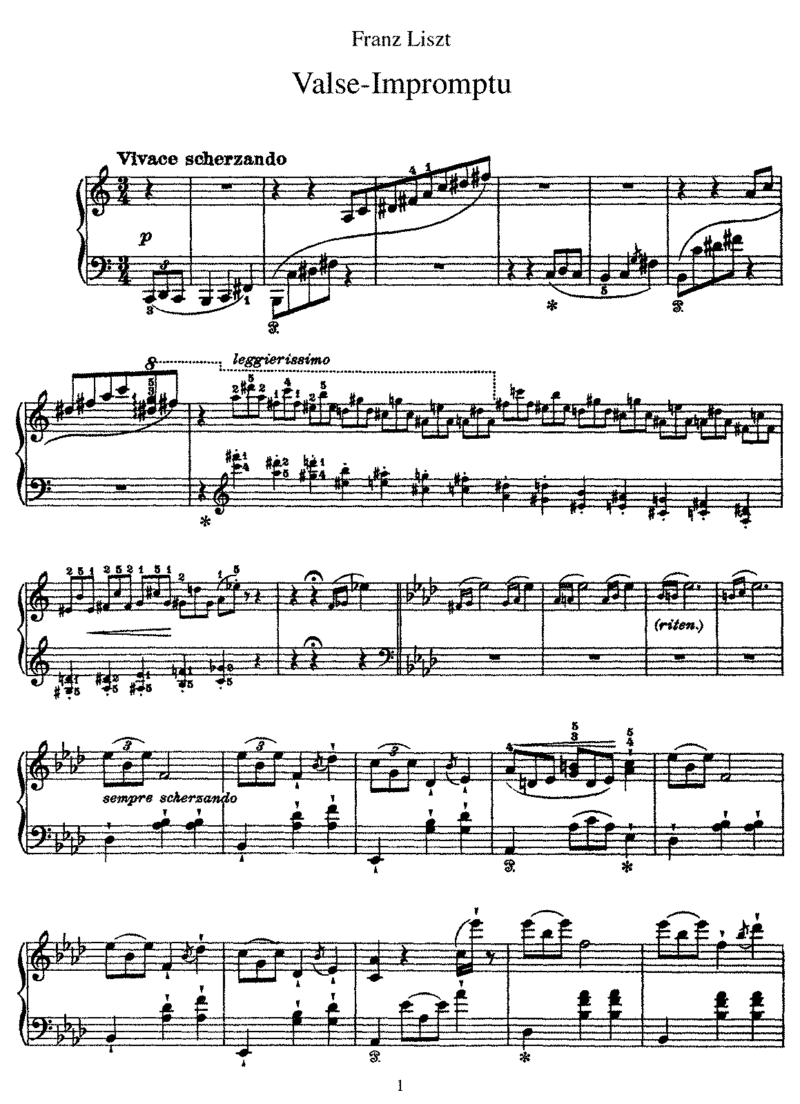 Liszt Ноты. Вальс листьев. Valse sentimentale no 1 Ноты.