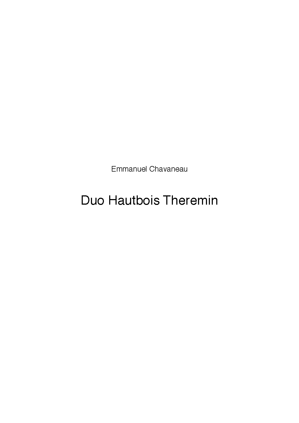 Duo for Oboe and Theremin (Chavaneau, Emmanuel) IMSLP